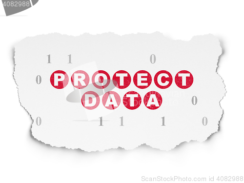 Image of Security concept: Protect Data on Torn Paper background