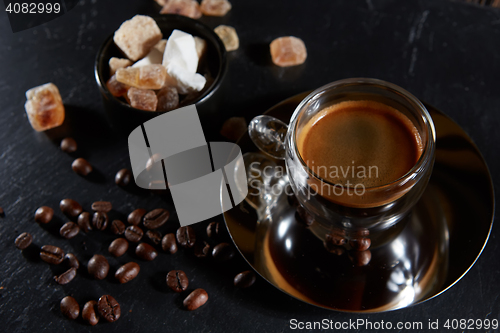 Image of Top view cup of coffee