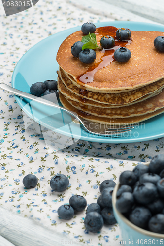 Image of Pancakes with fresh blackberries