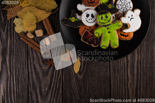 Image of Homemade delicious ginger biscuits for Halloween