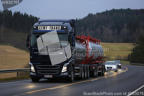 Image of Volvo FH Tank Truck Late Night Trucking