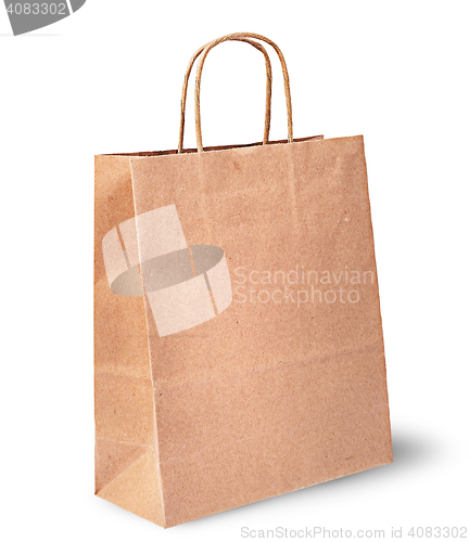 Image of Empty open brown paper bag for food vertically
