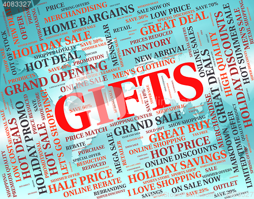 Image of Gifts Word Indicates Giving Occasion And Text