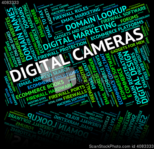 Image of Digital Cameras Shows High Tec And Picture