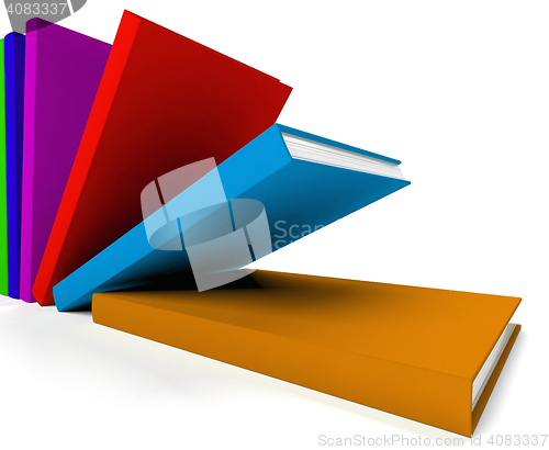 Image of Books On A Shelf Shows Learning Or Education