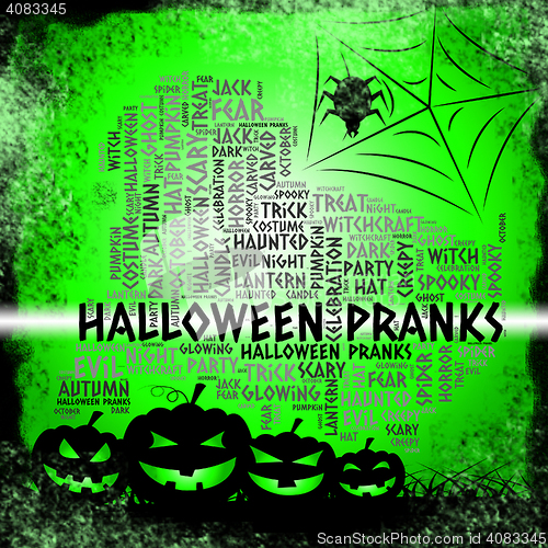 Image of Halloween Pranks Means Trick Or Treat And Caper
