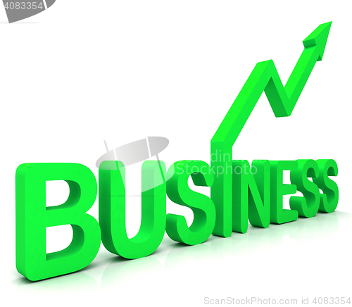 Image of Green Business Word Shows Commerce 