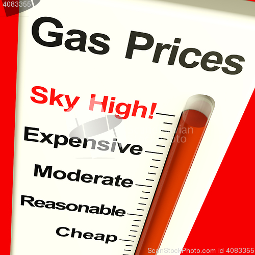 Image of Gas Prices Sky High Monitor Showing Soaring Fuel Expenses