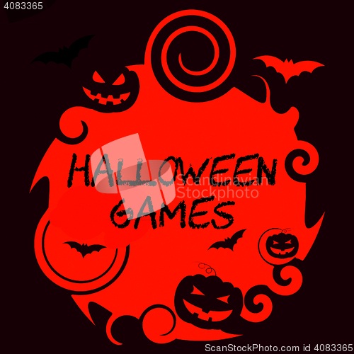 Image of Halloween Games Means Trick Or Treat And Entertaining