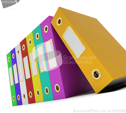 Image of Row Of Colorful Files To Get The Office Organized