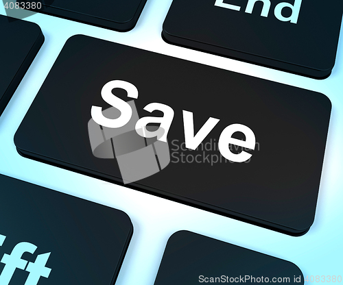 Image of Save Computer Key As Symbol For Discounts Or Promotion