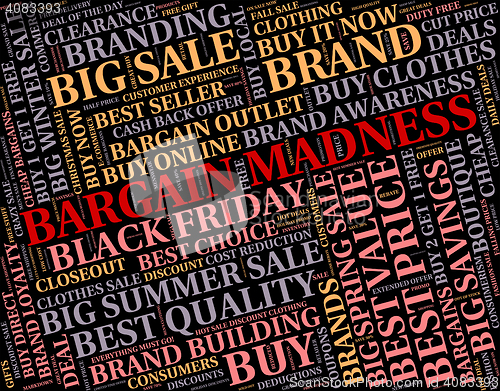 Image of Bargain Madness Shows Discount Crazy And Sale
