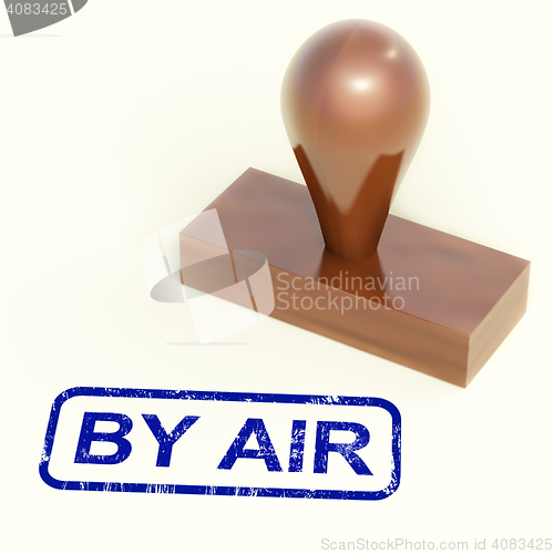 Image of By Air Rubber Stamp Shows International Air Mail Delivery