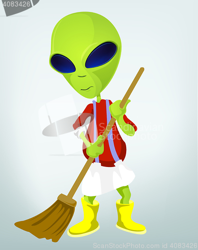 Image of Funny Alien Cartoon Illustration