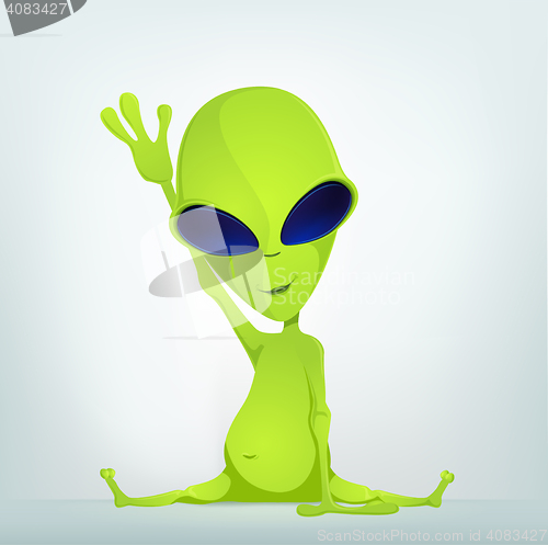 Image of Funny Alien Cartoon Illustration