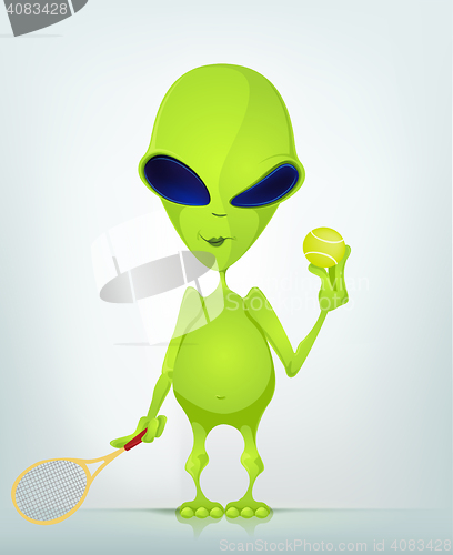 Image of Funny Alien Cartoon Illustration