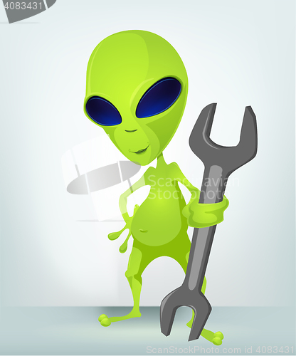 Image of Funny Alien Cartoon Illustration