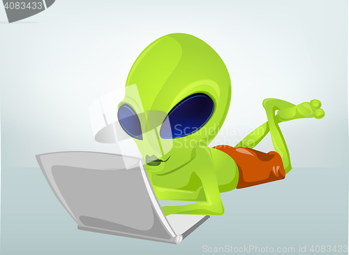 Image of Funny Alien Cartoon Illustration