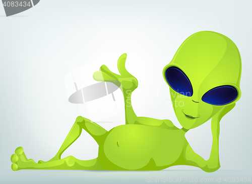 Image of Funny Alien Cartoon Illustration