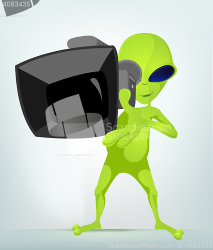 Image of Funny Alien Cartoon Illustration