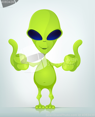 Image of Funny Alien Cartoon Illustration