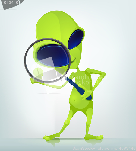 Image of Funny Alien Cartoon Illustration