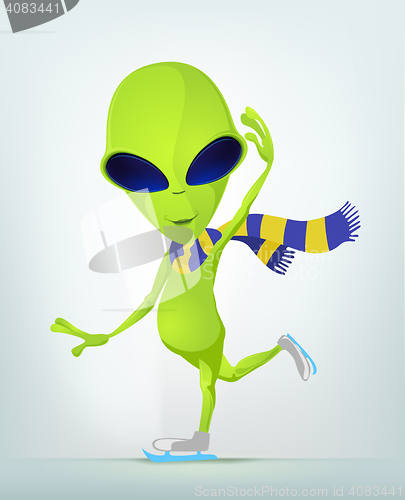 Image of Funny Alien Cartoon Illustration