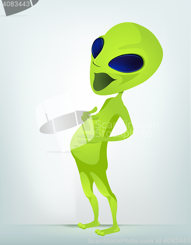 Image of Funny Alien Cartoon Illustration