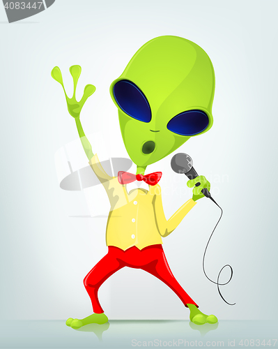 Image of Funny Alien Cartoon Illustration