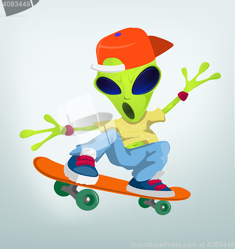 Image of Funny Alien Cartoon Illustration