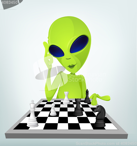 Image of Funny Alien Cartoon Illustration