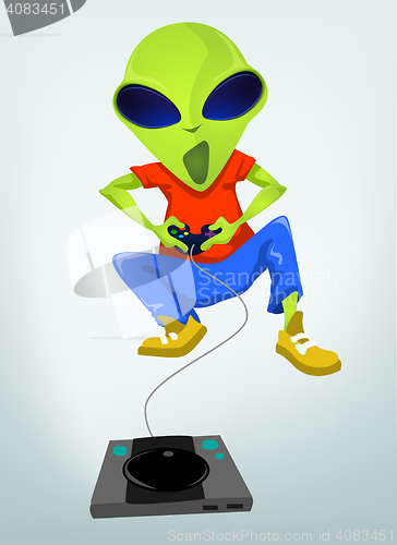 Image of Funny Alien Cartoon Illustration