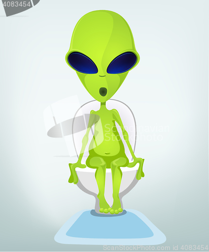 Image of Funny Alien Cartoon Illustration