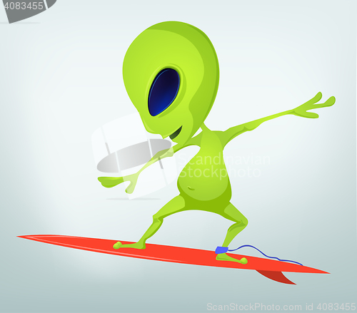 Image of Funny Alien Cartoon Illustration