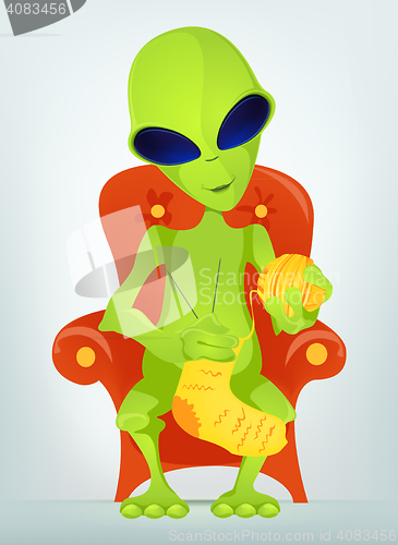 Image of Funny Alien Cartoon Illustration