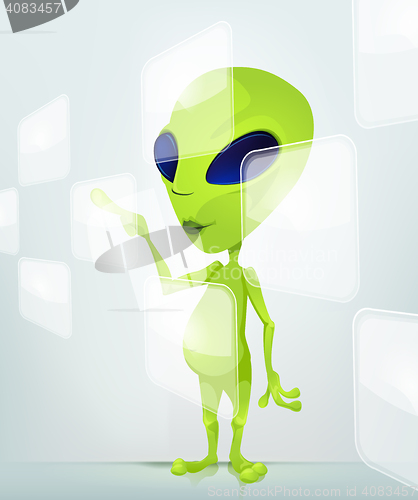 Image of Funny Alien Cartoon Illustration