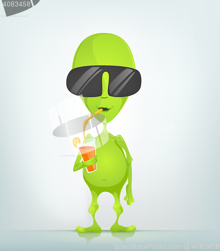 Image of Funny Alien Cartoon Illustration