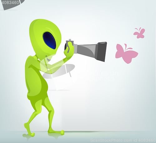 Image of Funny Alien Cartoon Illustration