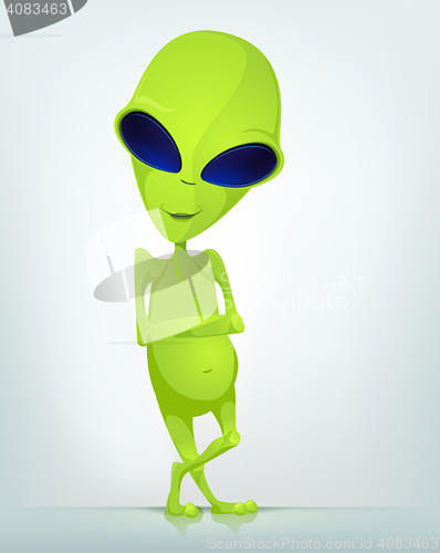 Image of Funny Alien Cartoon Illustration