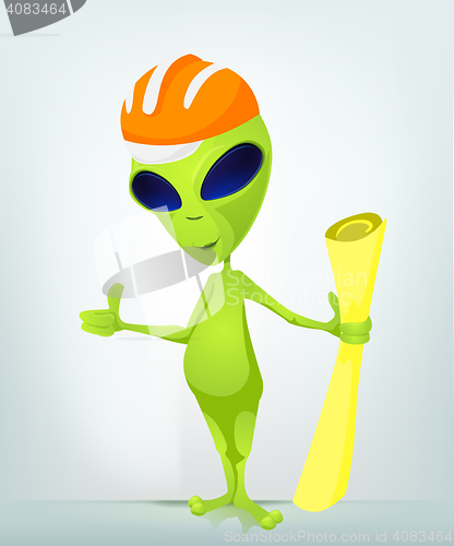 Image of Funny Alien Cartoon Illustration