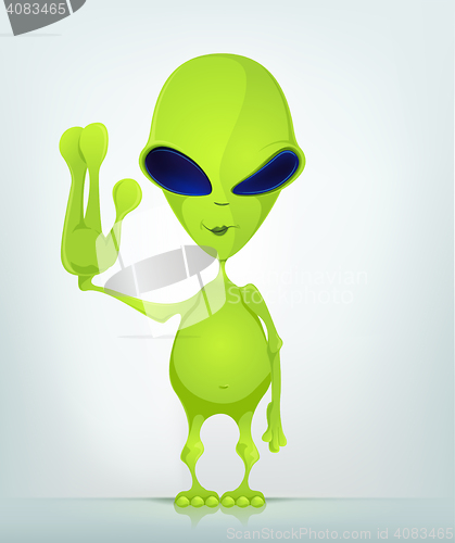Image of Funny Alien Cartoon Illustration