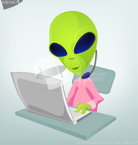 Image of Funny Alien Cartoon Illustration