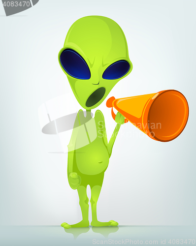 Image of Funny Alien Cartoon Illustration