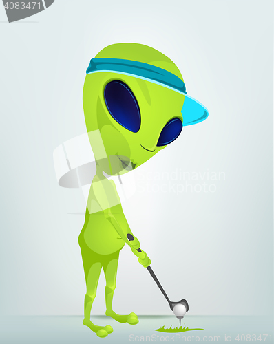 Image of Funny Alien Cartoon Illustration