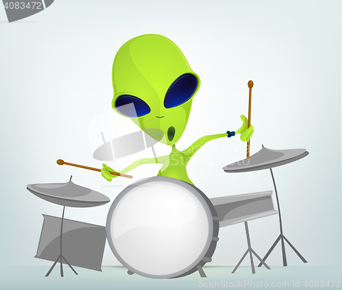 Image of Funny Alien Cartoon Illustration