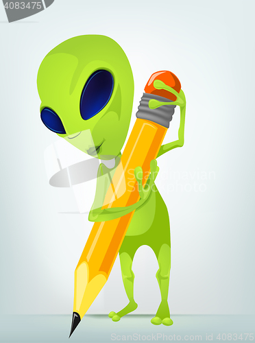 Image of Funny Alien Cartoon Illustration