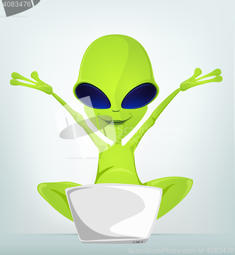 Image of Funny Alien Cartoon Illustration