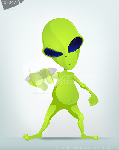 Image of Funny Alien Cartoon Illustration