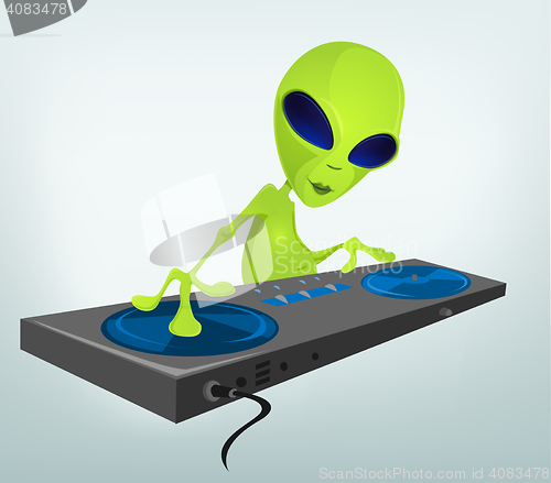 Image of Funny Alien Cartoon Illustration