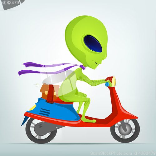 Image of Funny Alien Cartoon Illustration